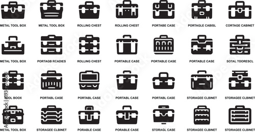 Set of black transportation and vehicle icons for web design and business use