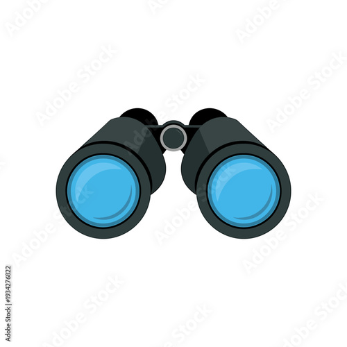 cartoon binoculars with blue lenses