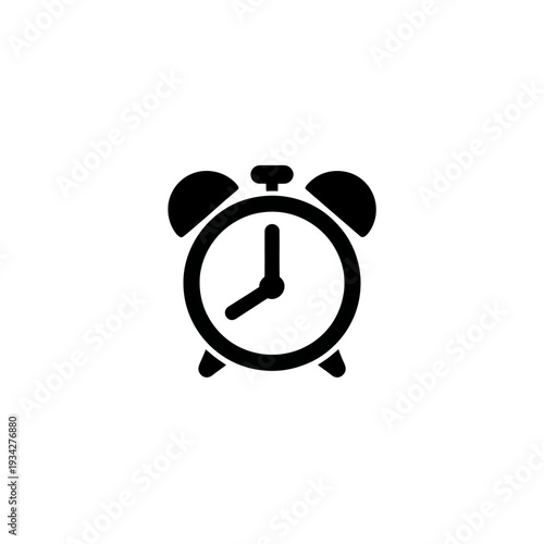 black alarm clock icon  simple design