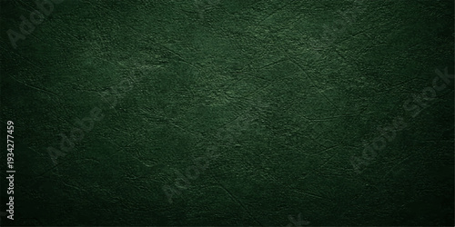Dark green grunge texture design with a rough old paper pattern on a vintage canvas backdrop and blank black material surface