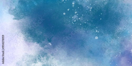 Star field in galaxy space with nebula, abstract watercolor digital art painting for texture background. vibrant blue cosmic . Softly blended abstract blue watercolor background with subtle texture. 