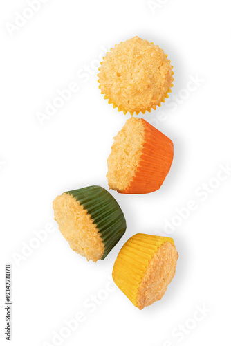 Sweet Coconut Macaroons On White