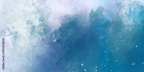 Star field in galaxy space with nebula, abstract watercolor digital art painting for texture background. vibrant blue cosmic . Softly blended abstract blue watercolor background with subtle texture. 