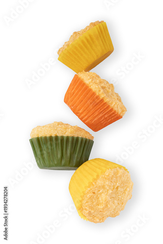 Sweet Coconut Macaroons On White
