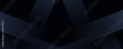 Modern black dark blue white abstract background. Minimal. Color gradient. Web banner. Geometric shape. 3d effect. Lines stripes triangles. Design. Futuristic. Metal metallic effect. Luxury. Premium.