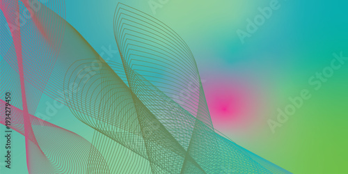 Abstract flowing wave background with smooth green and red gradient blend, soft mesh curves, vibrant modern design, dynamic layered lines, elegant fluid shapes, high resolution digital backdrop 