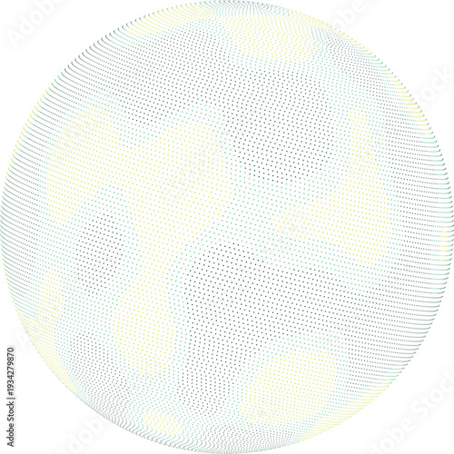 Minimalist Abstract Dotted Globe Displaying Global Connections and Digital Data