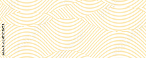 Yellow instant noodles, pasta, and spaghetti textures with geometric wavy lines. Ramen and pasta vector patterns.