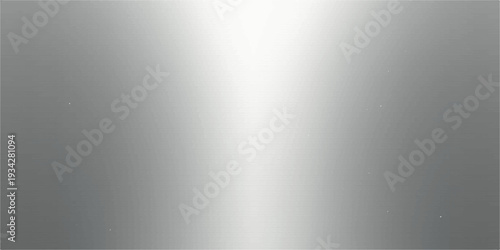 A seamless brushed metal plate texture features a light silver aluminum surface with a shiny stainless steel pattern, creating a gray metallic chrome backdrop for modern industrial design