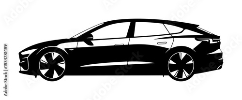 Modern Sports Car Front Silhouette