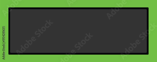 Black Rectangle Frame on Green Background