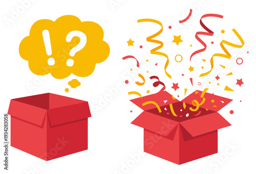 surprise gift box confetti icon
