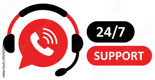 hotline support service icon set