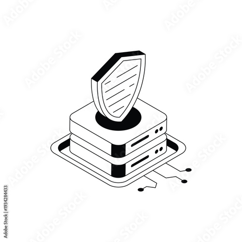 Shield Protecting Stacked Computer Servers Securely.