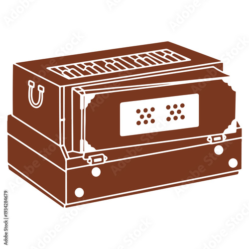 Harmonium Illustration Traditional Indian Musical Instrument Vector Graphic Design Element for Creative Projects and Artistic Representations