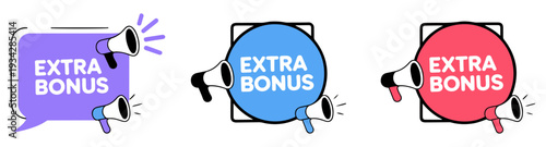 extra bonus megaphone icon set