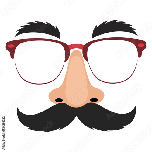 disguise mask glasses mustache icon