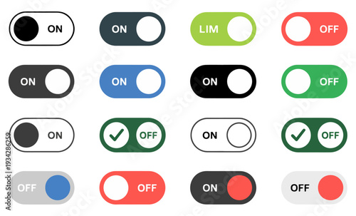 on off toggle switch icon set