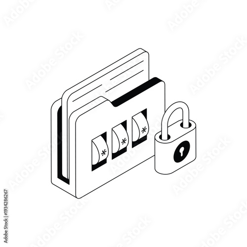 Secure Document Folder with Padlock Protection.