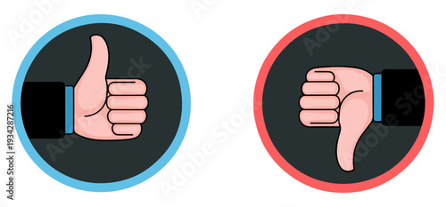 thumbs up down icon set