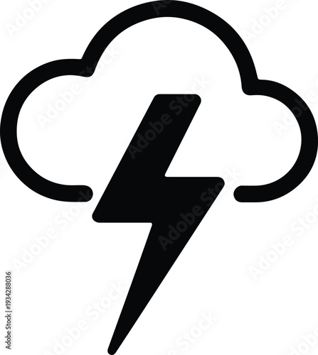 Brainstorming crisis management cloud lightning bolt icon