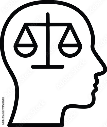 Business ethics decision making balance scale icon