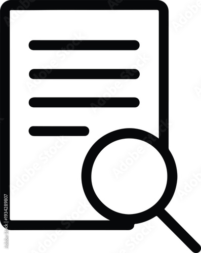 Document review audit search magnifying glass icon