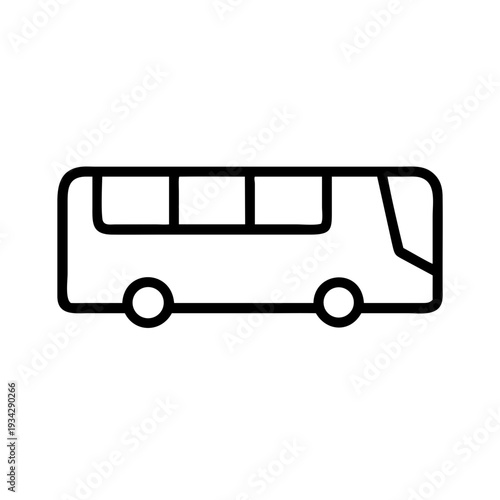 Bus transportation public transit vehicle autobus coach travel line art outline icon vector illustration