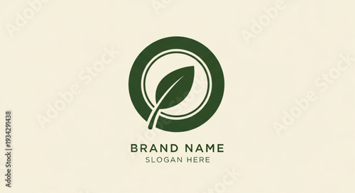 Simple Green Leaf Logo Design Template for Eco Friendly Brand.