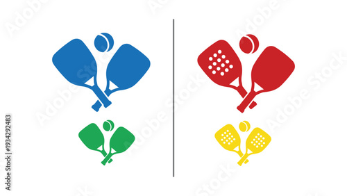 Official badminton and tennis sports logos combined on a white background
