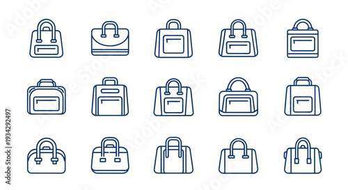 Bags collection outline illustrations