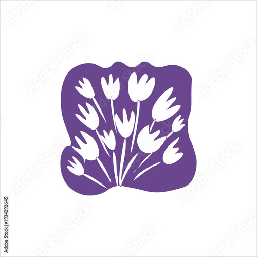 Decorative Botanical Block Print, Handmade Organic Symbol