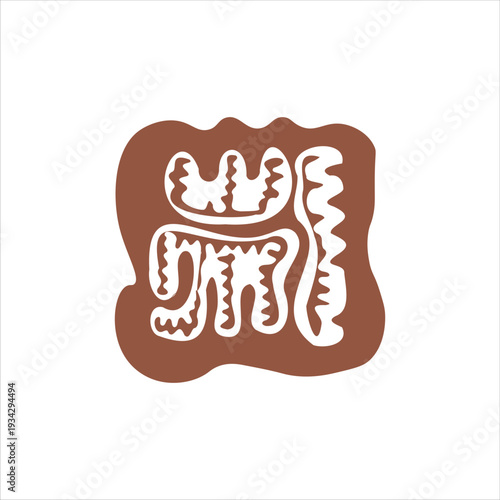 Vintage Botanical Stamp, Organic Decorative Icon