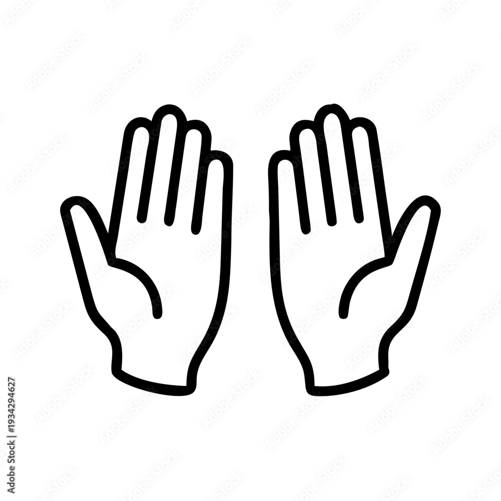 Fototapeta premium Open hands vector illustration for prayer gesture, giving, receiving, or support graphic design element