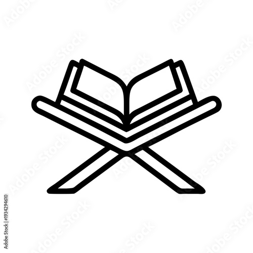 Open book on stand vector illustration for reading and study design element and graphic resource use case