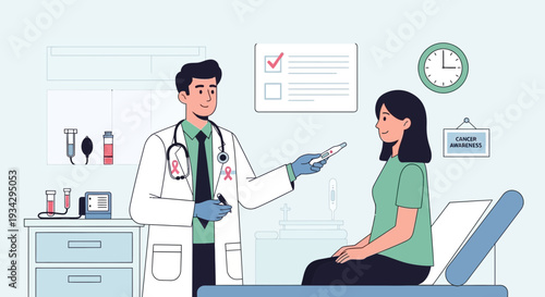 Doctor Examining Patient in Medical Office, Healthcare Consultation