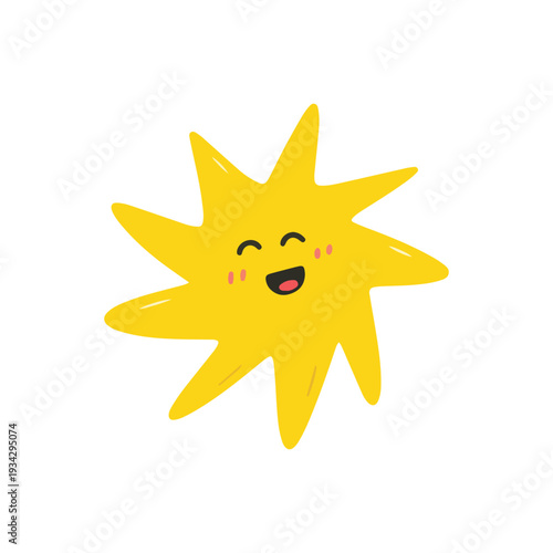 Happy Smiling Sun Character Illustration