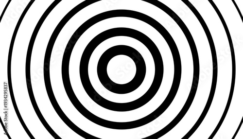 Minimalist bullseye pattern of halftone concentric rings for focus and target themes. A bold, monochrome graphic ideal for landing pages, presentation slides, and conceptual marketing materials.