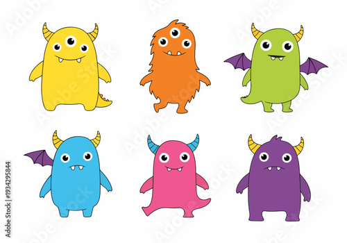 Red round antenna alien on green playful background.