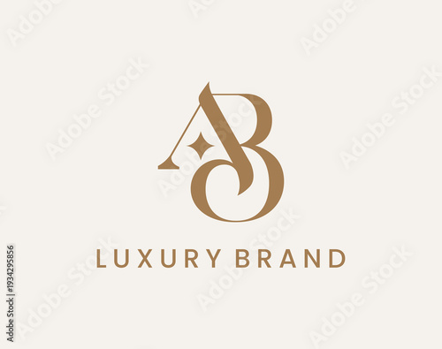Elegant Letter AB Logo Design Vector