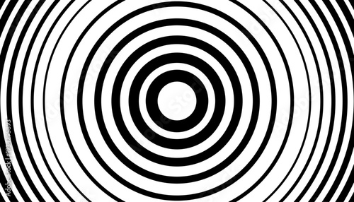 Set of black halftone circular lines forming a rhythmic, concentric ring pattern. A high-contrast asset suitable for creating optical art, hypnotic visuals, and modern geometric textures.