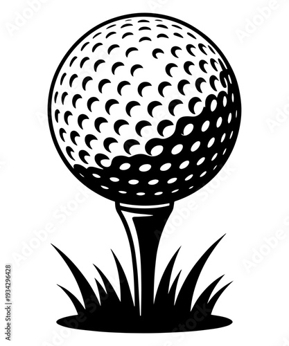 Golf Ball on Tee Vector Illustration