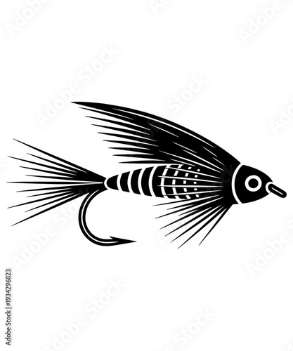 Classic Fly Fishing Lure Vector Illustration