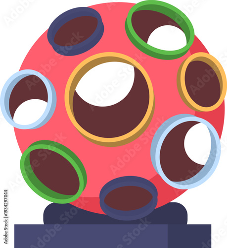 Disco light rotating with colorful reflections party