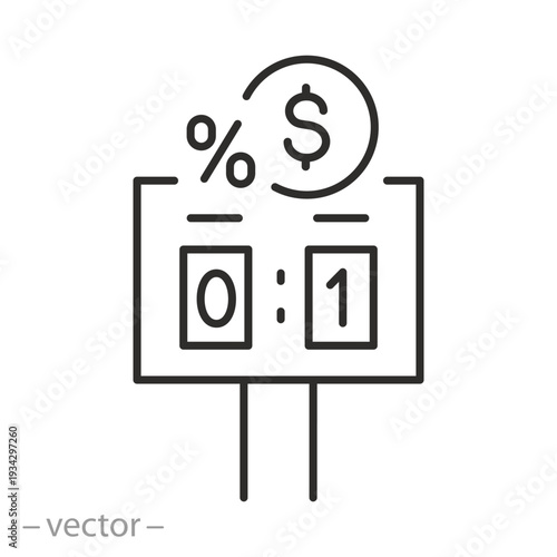bets on game icon, sport betting outline editable vector illustration