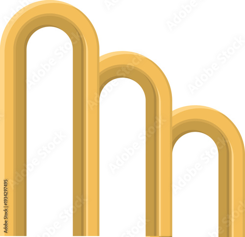 Abstract golden arches forming a decreasing sequence
