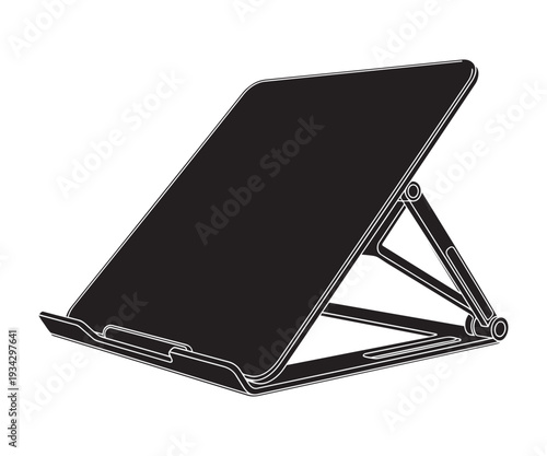Adjustable tablet stand with foldable legs for comfortable viewing angle
