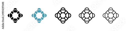 Cuadro en lienzo Lifebuoy Icon Set