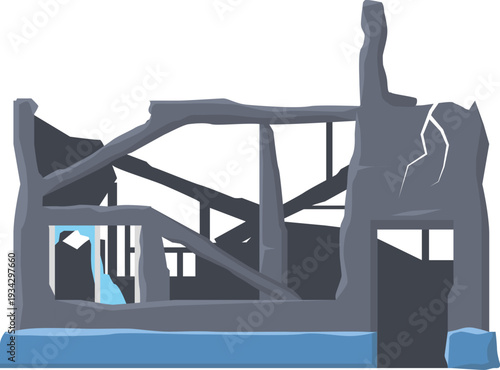 Building ruins showing destruction after disaster event