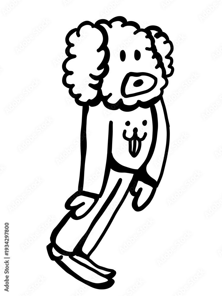 Fototapeta premium Abstract trippy line art character in streetwear style